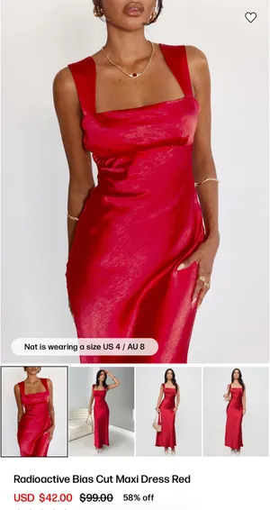 Princess Polly Radioactive Bias Cut Maxi Dress Red thumbnail 3