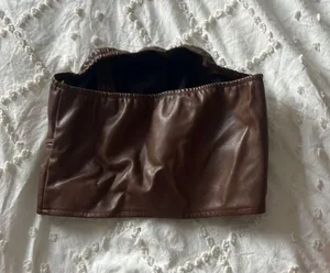 Leather Corset Top Brown Size XS thumbnail 2