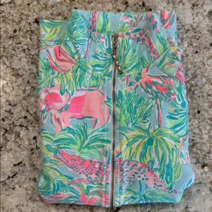 Lilly Pulitzer Skipper Popover Pink Green Animal Print • Sea Salt Blue on Parade thumbnail 6