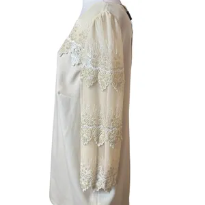 NWT‎ Anthropologie Darling Cream Ivory Lace Trim Dress Large Bridal Wedding thumbnail 4