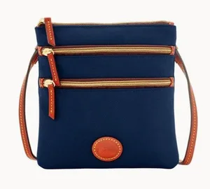 Dooney & Bourke J6774387 Nylon Leather Trim North South Triple Zip Crossbody Bag thumbnail 1