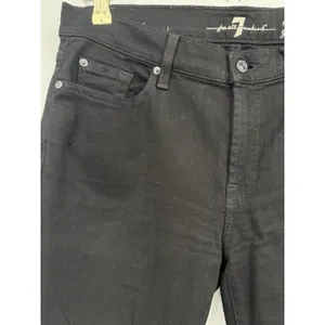 7 For All Mankind Ankle Gwenevere Jeans Black Distressed Skinny Stretch Size 31 thumbnail 3