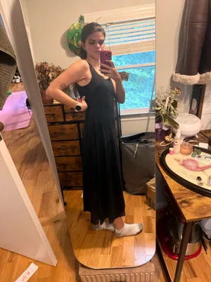 Black long dress with square neckline Size none thumbnail 3
