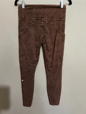 Lululemon‎ Fast & Free II 25" Nulux Ice Dye Brown High Rise Pocket Leggings thumbnail 5