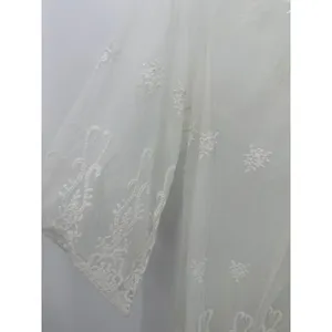 Bikini‎ Lab Women White Sheer Lace Embroidered Tie Back Swim Cover-Up Large thumbnail 4