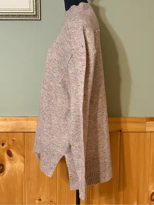 LOFT Women’s Speckled Confetti Crewneck Sweater in Light Pink size XL NWT thumbnail 3