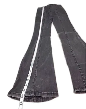 Free People We The Free Slim Pull On Flare Jeans Black 24 thumbnail 1