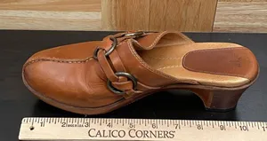 FRYE Boots Cognac Cheryl Triple Ring Clog Mules Size 8.5M thumbnail 9