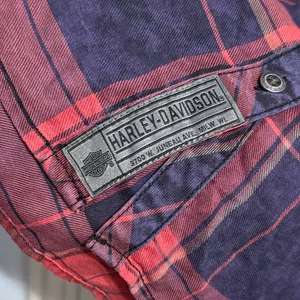 Harley‎ Davidson Plaid Long Sleeve Logo Patch Shirt Biker Grunge Indie Sleaze thumbnail 6