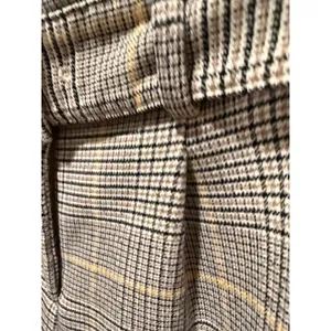 Ann Taylor Cropped Dress Pants Glen Plaid Belted Tapered Tan Preppy Womens 4P‎ thumbnail 6