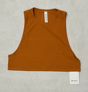 Lululemon Orange Muscle Love Crop Tank Tough thumbnail 1