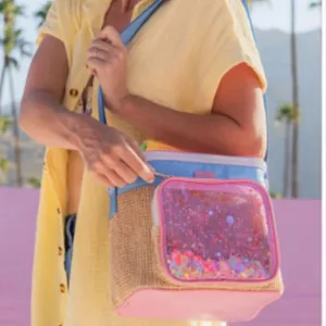 Packed Party Bring On the Confetti Insulated Cooler Bag NWT Pink Glitter thumbnail 6