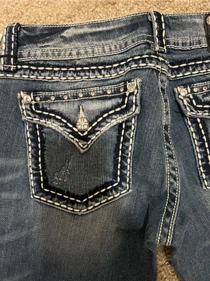 Miss Me jeans Y2k low rise boot cut NWT saddle stitching‎ gemstones 31 RARE thumbnail 11
