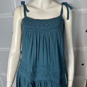 Anthropologie Floreat Senna Fringe Teal Dress Size Small thumbnail 14