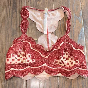 Intimately Free People Burgundy Lace Bralette size small thumbnail 2