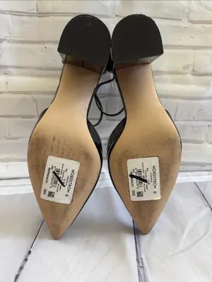 Nordstrom Rack Patent Black Pointed-Toe Ankle-Strap Pumps thumbnail 11