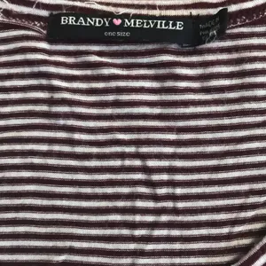 Brandy Melville Striped Burgundy Tee thumbnail 3