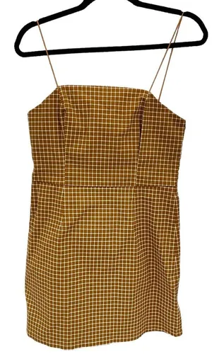 Style Rack Large‎ Brown White Plaid Mini Slip Dress Y2K 90's Clueless Babydoll thumbnail 1