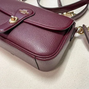 Coach Hadley Turnlock Shoulder Bag in Dark Wine thumbnail 5