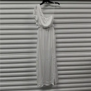 Prómesa Formal Evening Gown Dress Size Small White One Shoulder Wedding Party thumbnail 3