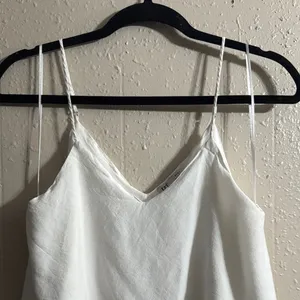 Zara White Top With Lace thumbnail 3