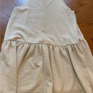 Free People Tank Sleeveless Dress‎ with Ruffle Light Grey L thumbnail 5