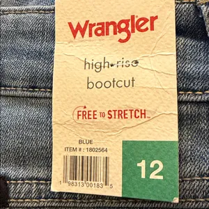 Wrangler High Rise Bootcut Cropped Jeans Blue Denim Size 12 thumbnail 6