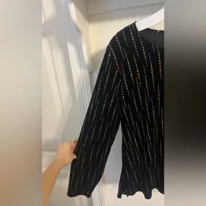 REMOVING SOON FINAL PRICE Notations Black Top with Gold Detailing thumbnail 3