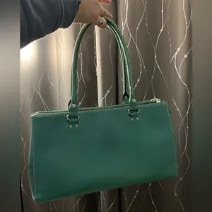 Kate Spade Blue Green with pink lining 3 compartment shoulder bag thumbnail 7