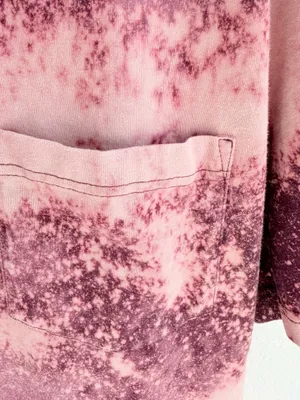 Custom Bleached Pocket Tee Pink Size XXL thumbnail 4