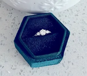 Moissanite Ring. 0.5 ct + silver. Size 7. It comes with the box. thumbnail 1