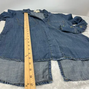 Cloth & Stone xs Denim Shirt Tencel Button Down top long sleeve thumbnail 9