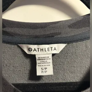 Athleta‎ Balance Printed Dress Womens Small Gray Camo Long Sleeve Pockets Zipper thumbnail 6