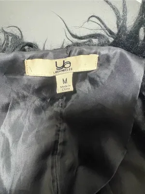 YA Los Angeles Black Faux Fur Plush Shaggy Coat thumbnail 4