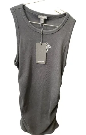 True Religion Womens Black HS Side Ruch Dress Size L SKU 9080 thumbnail 1