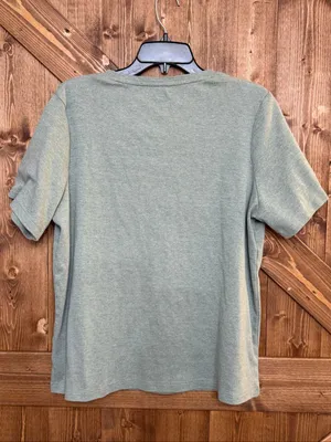 Hasting & Smith Women’s 1X Green Embroidered Floral Short Sleeve T Shirt Cotton thumbnail 5