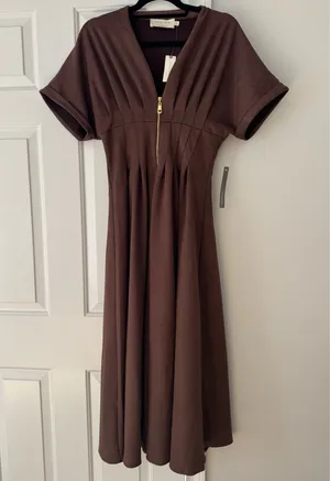 Anthropologie The Tobie Faux Suede Maxi Shirt Dress by Exquise, Size XS thumbnail 7