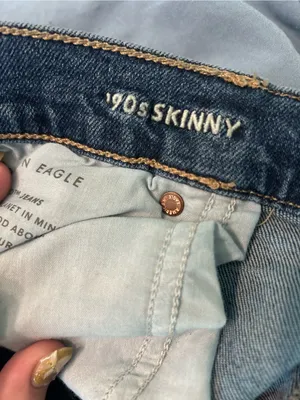 American Eagle Outfitters Womens Medium Blue 90s Straight Jeans 16 Short thumbnail 5