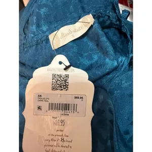 Altar'd State Teal Satin Jacquard‎ Slip Dress Coquette Fairycore NWT Small thumbnail 5