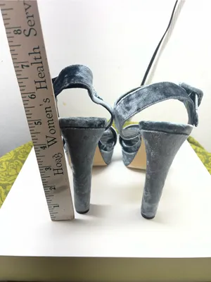 Madden Girl Gray Velvet Platform Ankle Strap Heels thumbnail 4