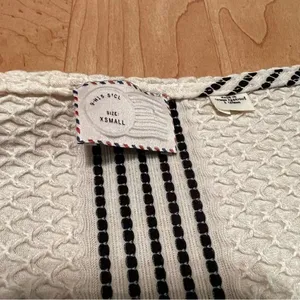 Anthropologie Postmark Sweetheart Striped Peplum Ivory Top Women’s XS thumbnail 4