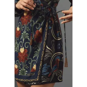 NWOT Farm Rio x Anthropologie Mixed Arabesque Scarves Wrap Mini Dress Size M thumbnail 3