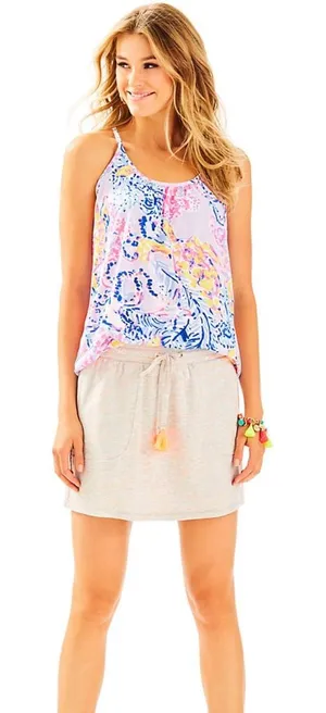 NWT Lilly Pulitzer Zia Beach Walk Skirt Heather Gray Knit Skirt Medium thumbnail 1