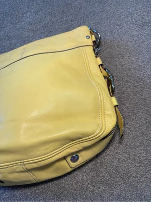 Vintage Coach Zoe Large Leather Hobo Buckle Shoulder Bag F12669 in Yellow thumbnail 5