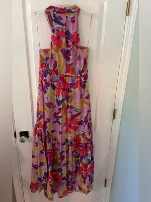 Colorful Floral Maxi Dress Pink Size 8 thumbnail 5