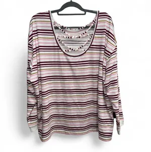 Maurices Women’s Striped Criss Cross Back Sweatshirt Plus Size 2X NWOT thumbnail 2