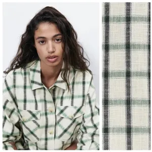 NWT Zara Plaid Overshirt Jacket Green Cream Relax Fit Bloggers Fav S thumbnail 4