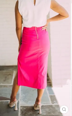 These Three Hot Pink MIDI Dress Skirt thumbnail 2