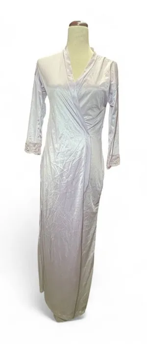 Vintage Fantasy Nightwear Lavender‎ Robe Lace Sleeves Size Small thumbnail 1