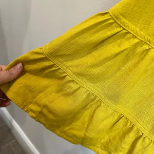 Altar'd State Yellow Mustard Linen Blend High Neck‎ Swing Dress Sz Small thumbnail 4
